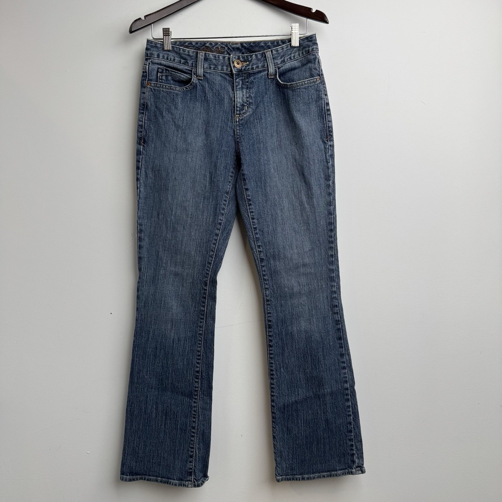 Eddie Bauer Flare Jeans Womens 4R Blue Denim Specially Dyed Wash Boot Cut Y2K